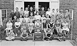 
4th row, l-r: Roger Baebler, Bill Hefty, Jimmy Zweifel, Laurine ?, John Holdrich, Jack Wendler, Bill Escher, Leon Huber, Dennis Feller, James Kennedy, Elroy H., Miss Dick. 
3rd row, l-r: Donald S., Fred K., John Ponyiscanyi, Beverly S., Carol Taylor, Rosanda Richards, Joanne Grossen, Patricia Crouch, Ernest Gempeler, Walter Mueller, Ronnie B., Herman C. 
2nd row, l-r: Frances Gould, Gail Wittenwyler, Darlene Elmer, Mary Klassy, Janice Huber, Nancy Root, Shirley Woodruff, Carolyn Klassy, Judith Thoman. 
1st row, seated on ground: Phillip Knobel, Tommy Marty, John Steinmann, Terry Wichser, Dennis Trutman